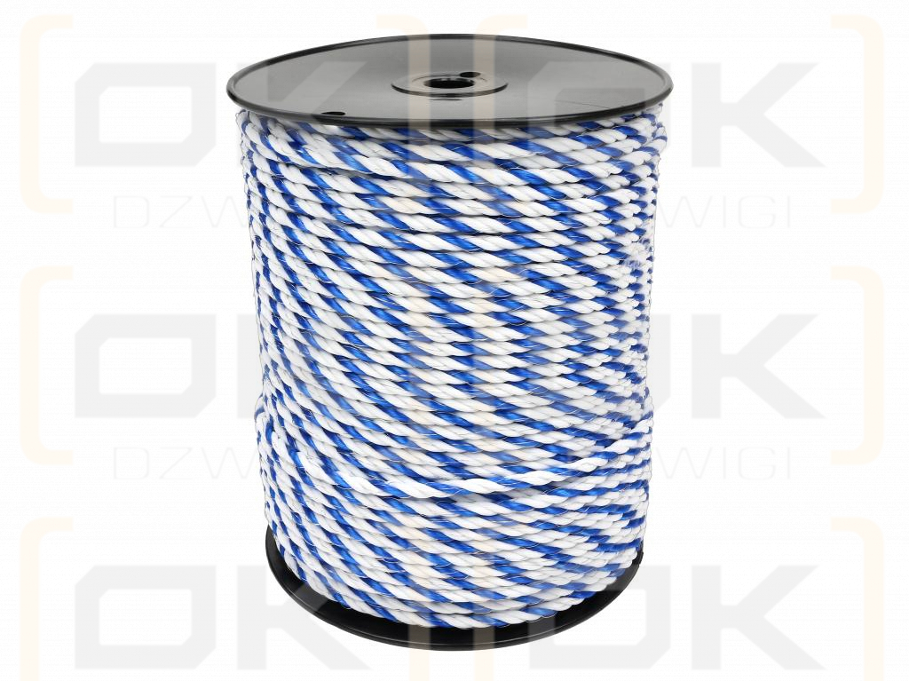 Тесьма для электрофехтования 6мм 4x0.25мм SS бело-синяя 200м, Royal Farm