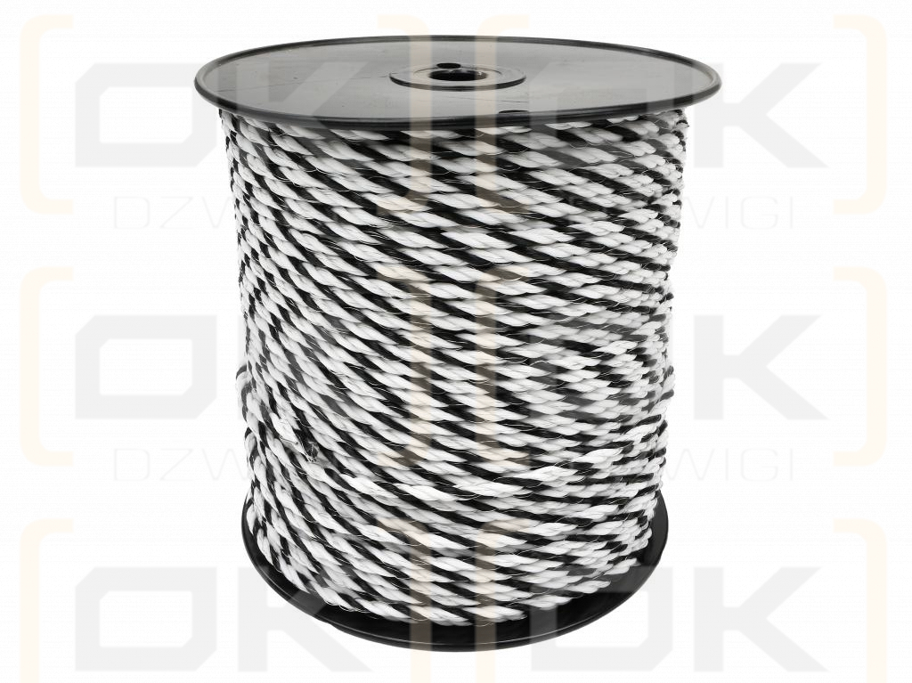 Тесьма для электрофехтования 5мм, 6x0.20мм SS бело-черная 200м, Royal Farm