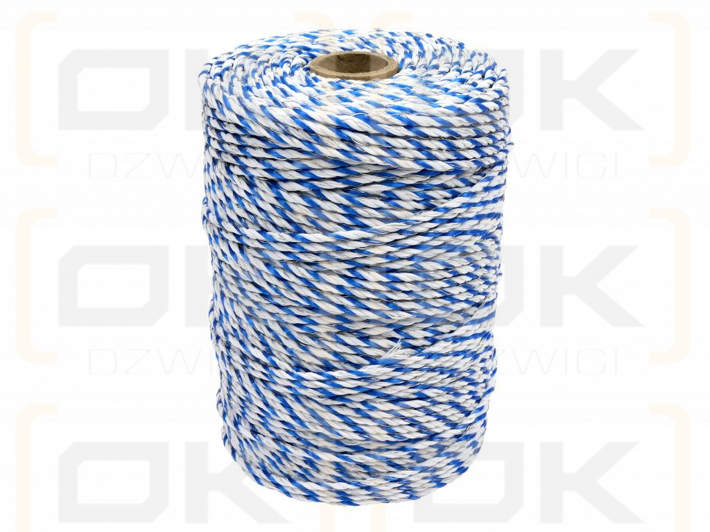 Тесьма для электрофехтовальщика 3 мм, 2x0,20 мм Cu, 4x0,20 мм SS бело-синяя 200 м, Royal Farm