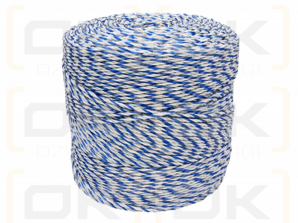 Тесьма для электрофехтовальщика 3 мм, 2x0,20 мм Cu, 4x0,20 мм SS бело-синяя 400 м, Royal Farm
