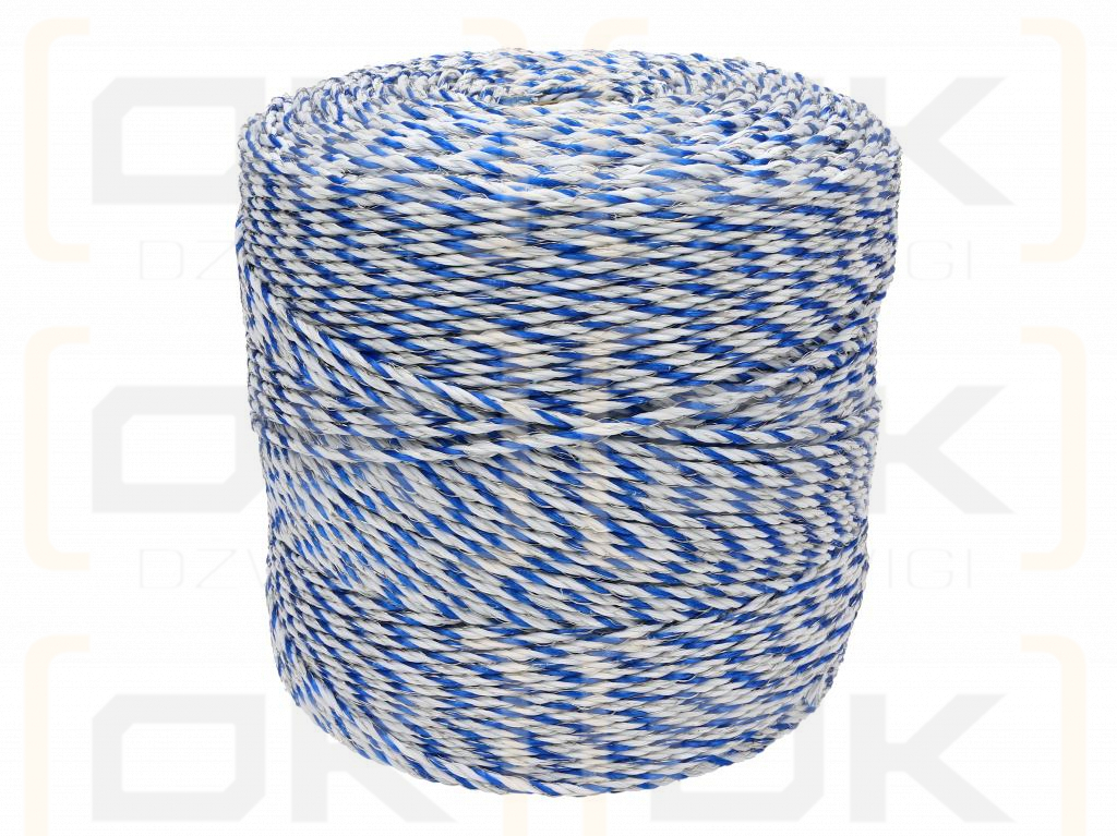 Тесьма для электрофехтовальщика 3 мм, 2x0,20 мм Cu, 4x0,20 мм SS бело-синяя 500 м, Royal Farm