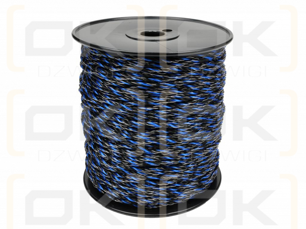 Тесьма для электрофехтования 3мм, 3x0,50мм SS черно-синяя 200м, Royal Farm
