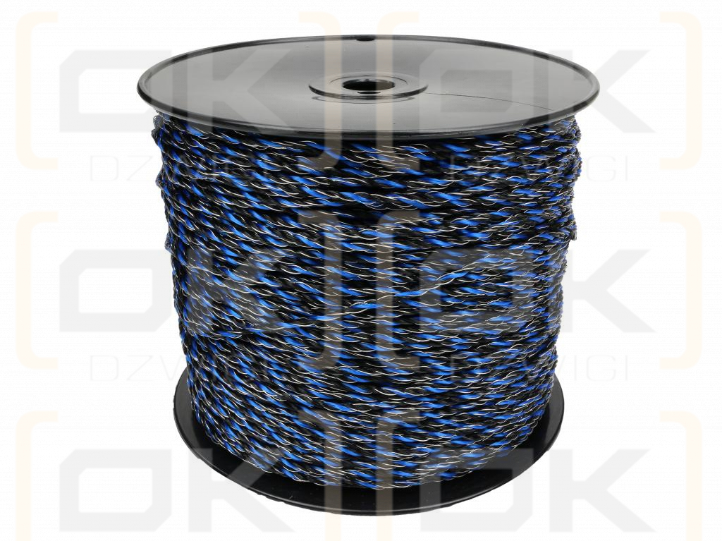 Тесьма для электрофехтования 3мм, 3x0,50мм SS черно-синяя 400м, Royal Farm