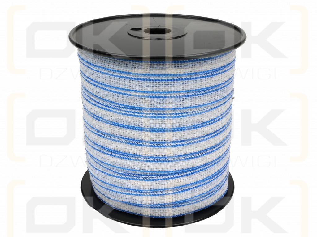 Лента для электроизгороди 12 мм, 3x0,15 мм SS бело-синяя 200 м, Royal Farm