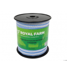 Лента для электроизгороди 12 мм, 3x0,15 мм SS бело-синяя 200 м, Royal Farm