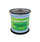 Лента для электроизгороди 12 мм, 4x0,15 мм SS бело-синяя 200 м, Royal Farm