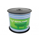 Лента для электроизгороди 12 мм, 4x0,15 мм SS бело-синяя 400 м, Royal Farm