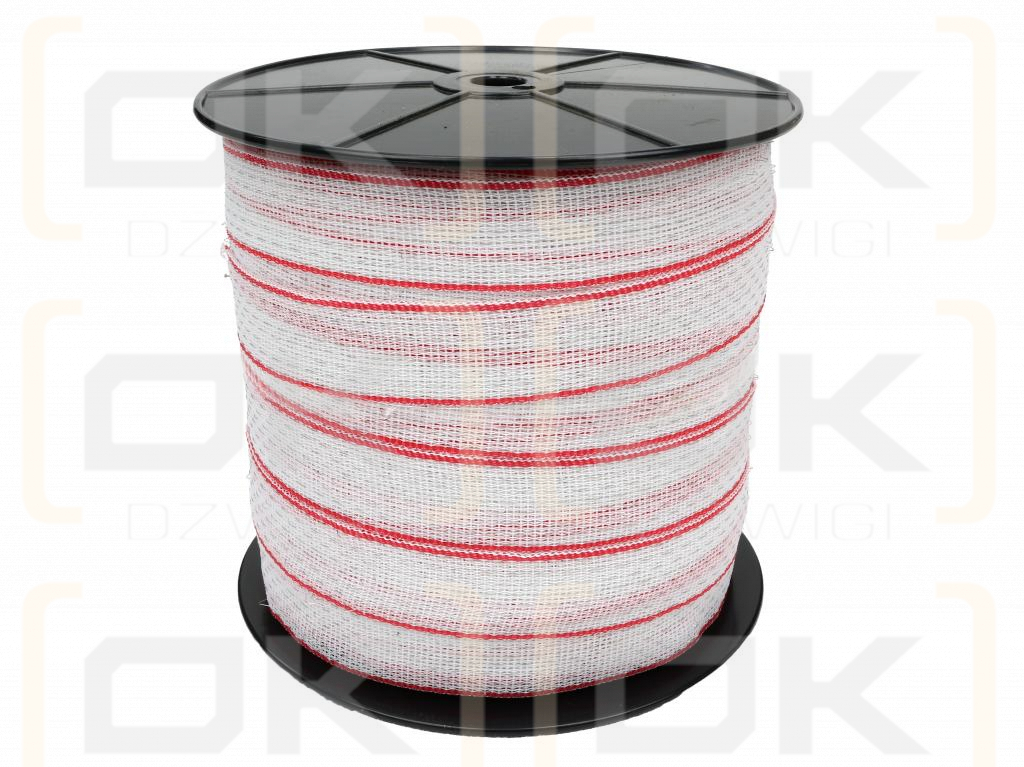 Лента для электроизгороди 40 мм, 3x0,25 мм Cu, 5x0,25 мм SS бело-красная 200 м, Royal Farm