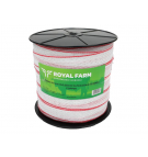 Лента для электроизгороди 40 мм, 3x0,25 мм Cu, 5x0,25 мм SS бело-красная 200 м, Royal Farm