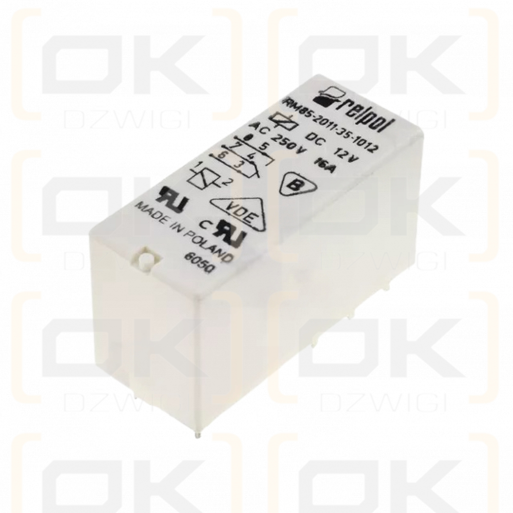 Przekaźnik miniaturowy elektromagnetyczny 12VDC RELPOL 16A/250VAC