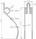 Palec zgrabiarka karuzelowa Deutz Fahr Kverneland 8/40/82/445 06580259 ( sprzedawane po 5 )