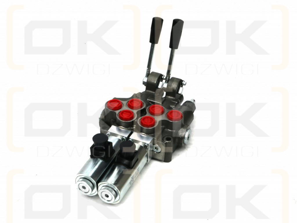 Rozdzielacz hydrauliczny (50 l/m) 2 sekc.ster. Ręczno elektryczne 24 DC