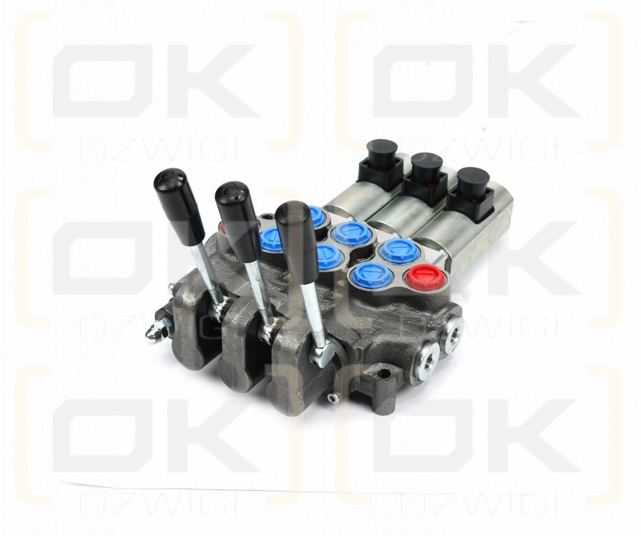 Rozdzielacz hydrauliczny (50 l/m) 3 sekc.ster. Ręczno elektryczne 12 DC - wszystkie sekcje otwarte ST26D