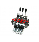 Rozdzielacz hydrauliczny (50 l/m) 4 sekc. 3 sekcje ster. Ręczno elektryczne 12 DC 1 sekcja manualna