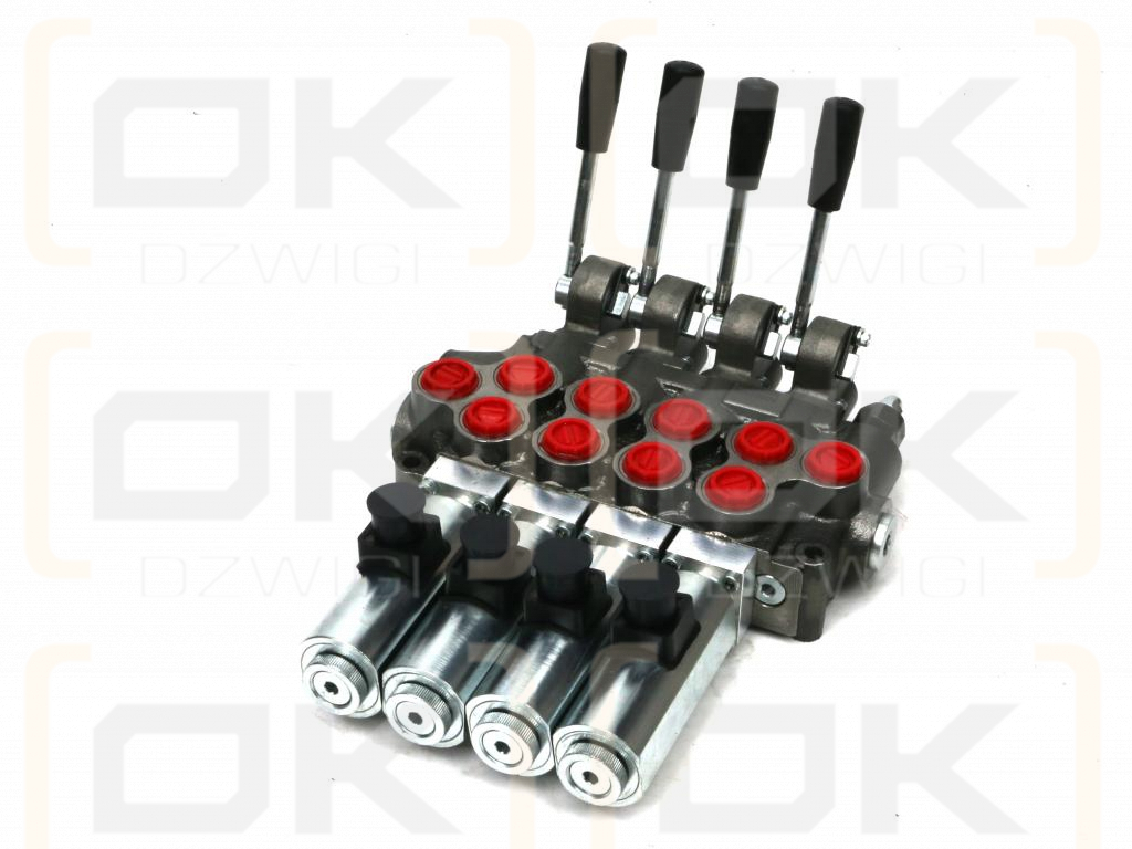 Rozdzielacz hydrauliczny (50 l/m) 4 sekc.ster. Ręczno elektryczne 24 DC
