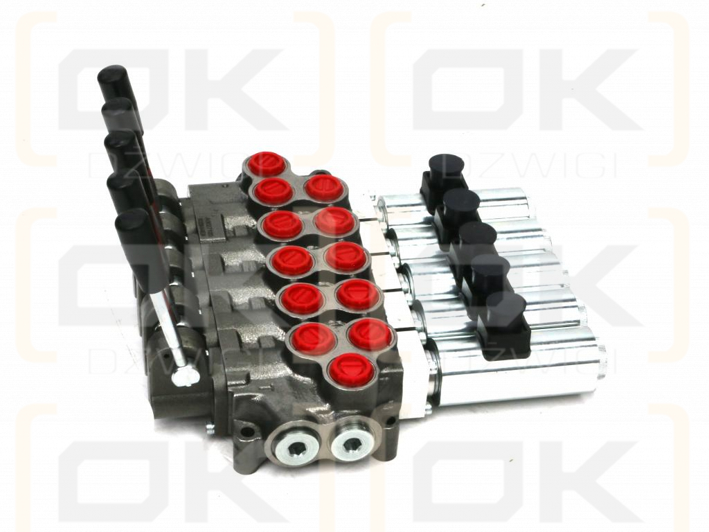 Rozdzielacz hydrauliczny (50 l/m) 5 sekc. ster. Ręczno elektryczne 24 DC