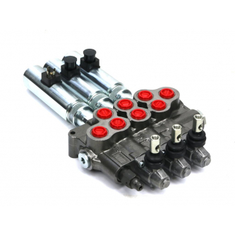 Rozdzielacz hydrauliczny (80 l/m) 3 sekc.ster. Ręczno elektryczne 12 DC