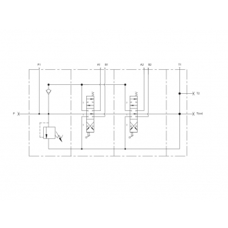 Rozdzielacz hydrauliczny (80 l/m) 2 sekc. ster. ręczno elektryczne 24 VDC