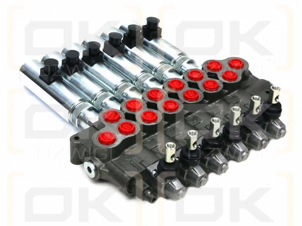 Rozdzielacz hydrauliczny (80 l/m) 6 sekc.ster. Ręczno elektryczne 24 DC