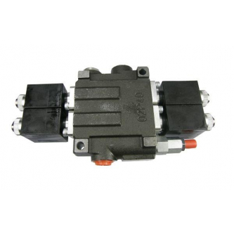 Rozdzielacz hydrauliczny dwusekcyjny sterowany elektrycznie 50L