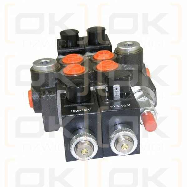 Rozdzielacz hydrauliczny dwusekcyjny sterowany elektrycznie 50L