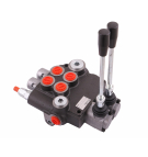 Rozdzielacz hydrauliczny dwusekcyjny (2-sekcyjny) 80L z zatrzaskami