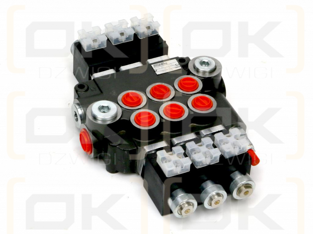 Rozdzielacz hydrauliczny 3-sekcyjny sterowany elektrycznie (12V) 80L