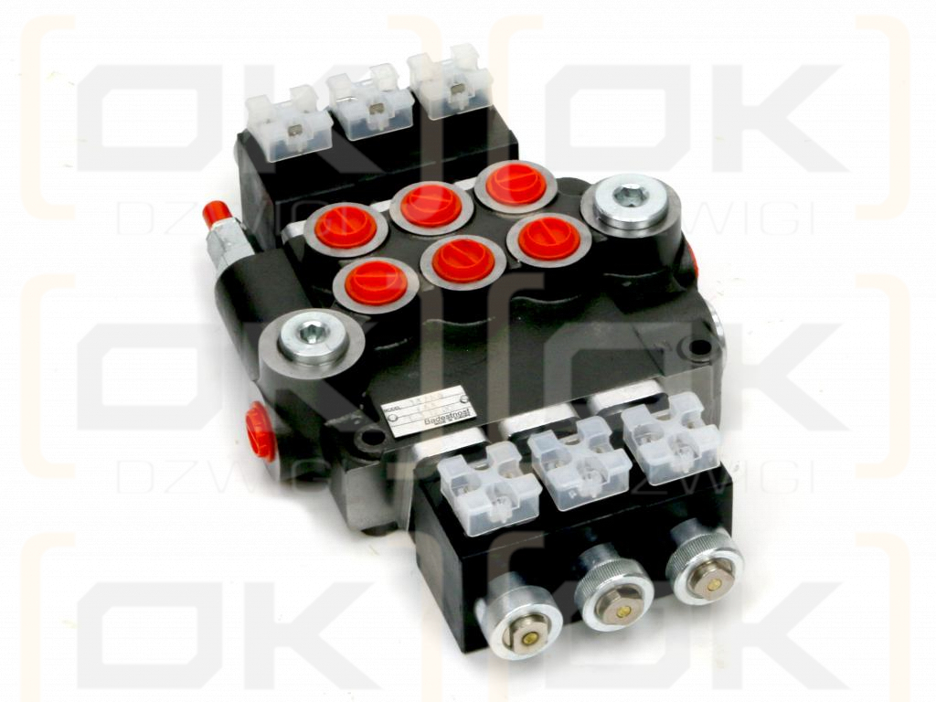 Rozdzielacz hydrauliczny 3-sekcyjny sterowany elektrycznie (12V) 80L
