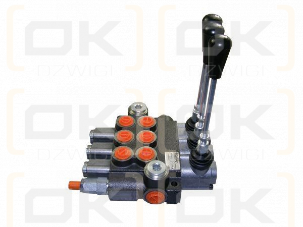 Rozdzielacz hydrauliczny trzysekcyjny z zatrzaskami (3) 40L