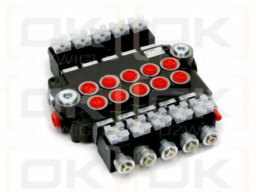 Rozdzielacz hydrauliczny 5-sekcyjny sterowany elektrycznie (12V) 80L