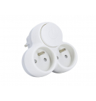 Rozgałęźnik podwójny gniazda 230V z wyłącznikiem