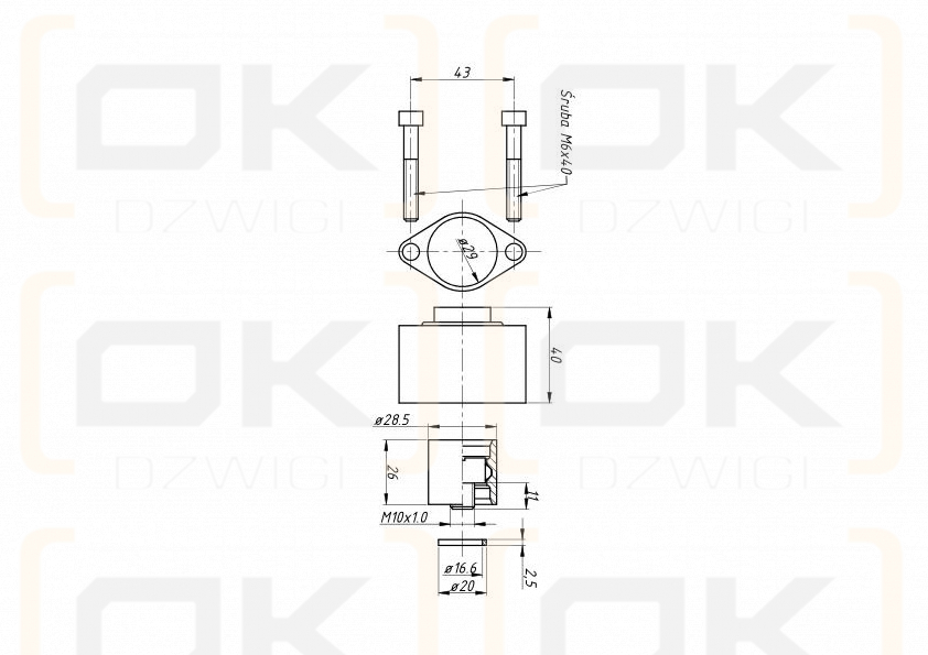 Kołpak tylny z zatrzaskiem do rozdzielaczy hydraulicznych P40 (40 litrów)