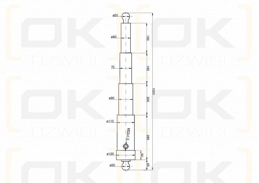 Cylinder HL-8 CT-S168-16-60/3/600 Przyczepa HL 8