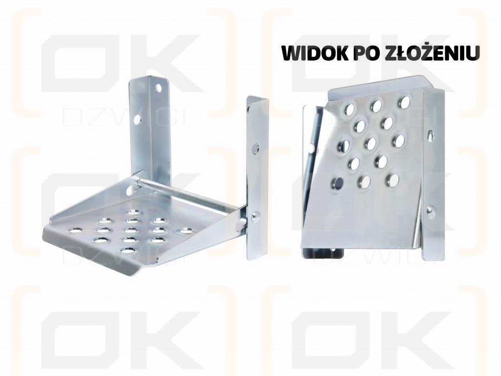 Folding galvanized side step for trailers, trailers 160x150mm