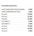 Картридж фильтра fi23,5 / 25 h = 62/75 мм d52