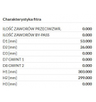 Filterpatrone fi26 h = 299 / 303mm d53