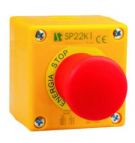 Cassette with a safety button IP65 yellow 1x cable gland