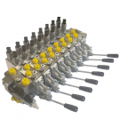 Rozdzielacz hydrauliczny Akon (120 l/m) 8 sekc. Prop. LS. bypass + manual 12VDC