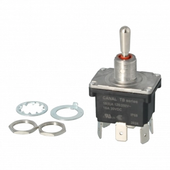 Переключатель: тумблер; Позиция: 3; DP3T; ВКЛ-ВЫКЛ-ВКЛ; 16А/250В переменного тока; TB