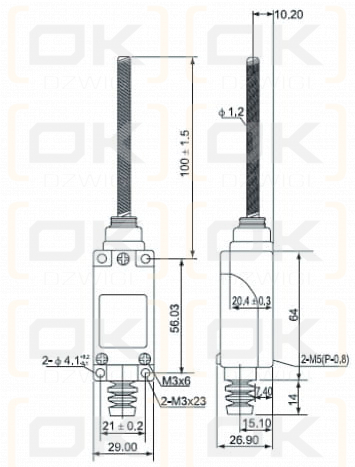 Wyłacznik krańcowy 1NO+1NC 5A/250VAC