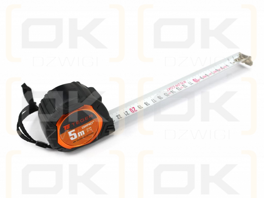 Miara stalowa rozwijana kompaktowa 5m 27mm grubość taśmy 0,16mm TEGER