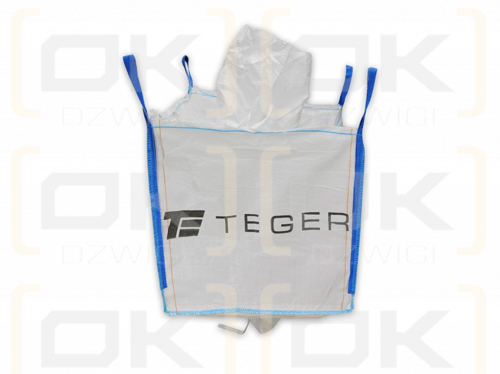 Worek BIG BAG 500kg. 90 x 90 x 90. 4 uchwyty. Lej zasypowy / Lej spustowy. Tasiemka /TEGER