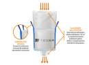 Worek BIG BAG 500kg. 90 x 90 x 90. 4 uchwyty. Kołnierz/Lej spustowy. Tasiemka /TEGER