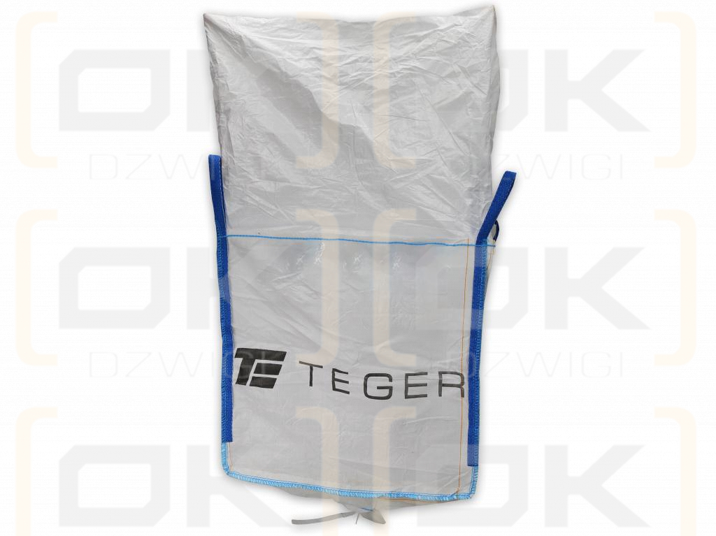 Worek BIG BAG 500kg. 90 x 90 x 90. 4 uchwyty. Kołnierz/Lej spustowy. Tasiemka /TEGER