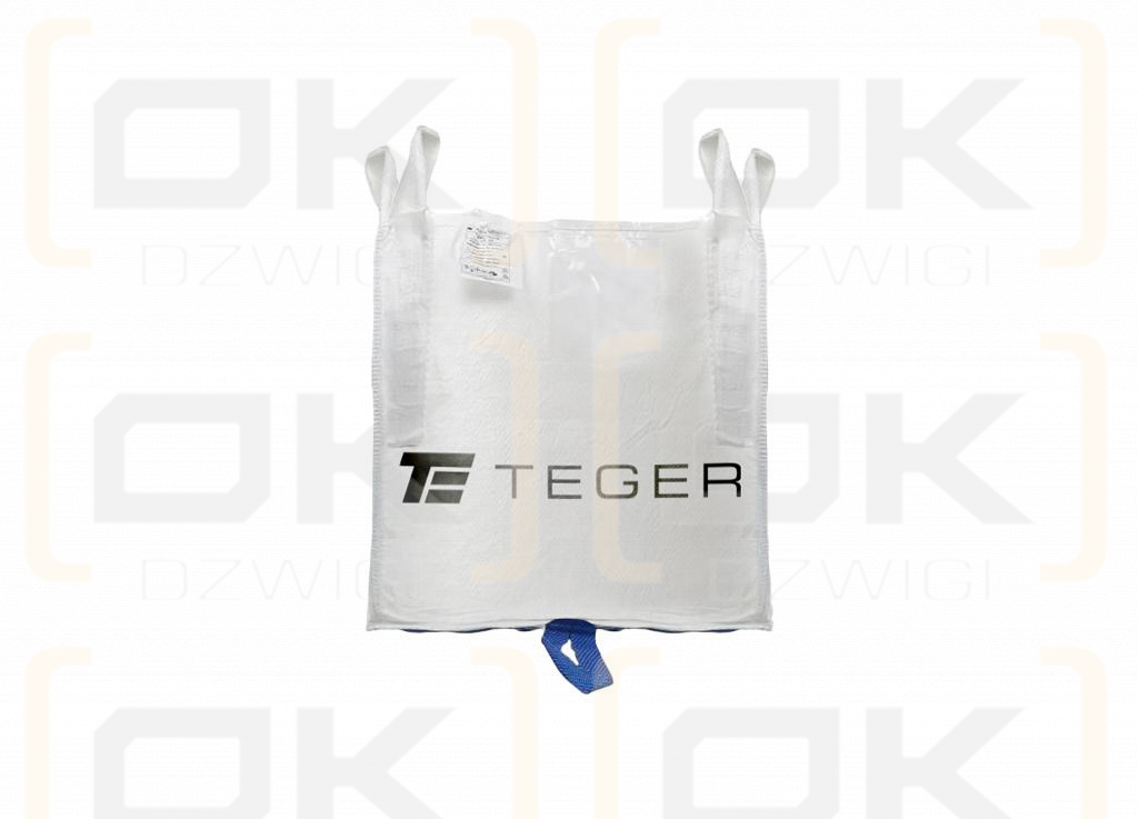 Worek BIG BAG 1500kg wzmocniony. 90 x 90 x 90. 4 uchwyty+ 2 wzmocnione doszyte do dna.  Góra otwarta/ Dół zamknięty /TEGER