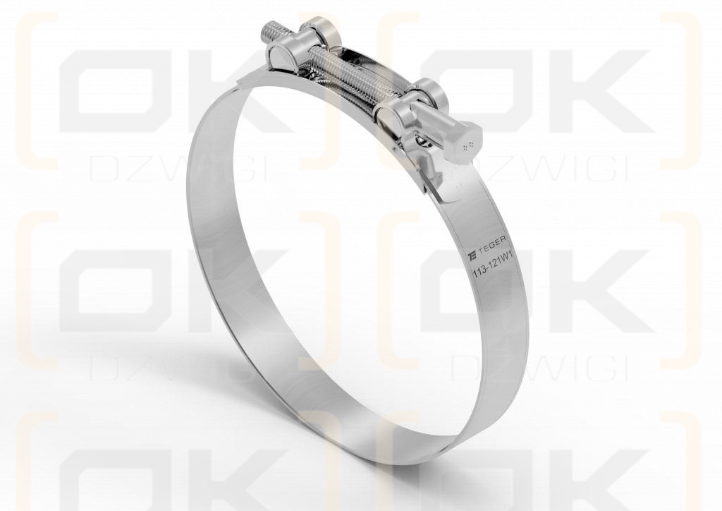 Opaska zaciskowa GBS 113-121 (obejma W1 - stal ocynkowana) szerkość 24mm TEGER ( sprzedawane po 5 )