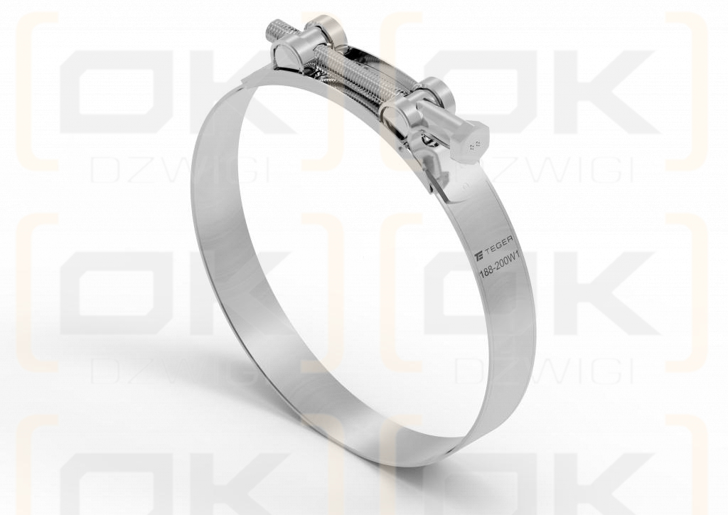 Opaska zaciskowa GBS 188-200 (obejma W1 - stal ocynkowana) szerkość 26mm TEGER ( sprzedawane po 5 )