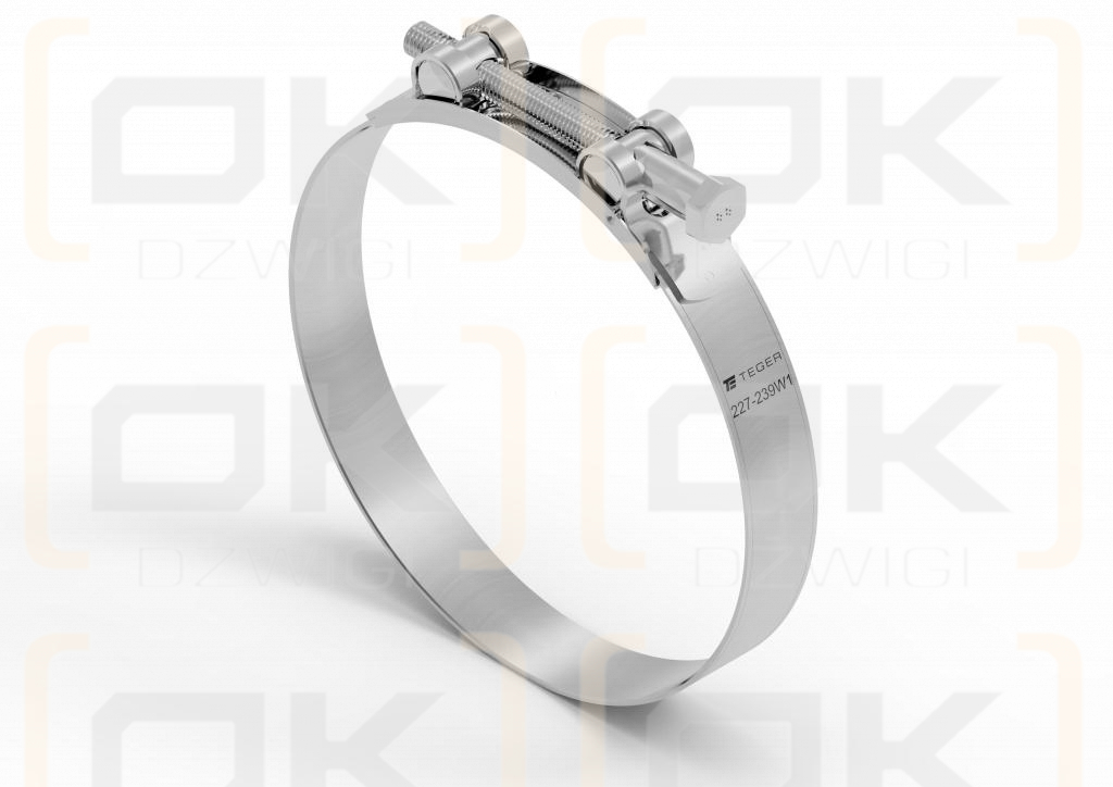 Opaska zaciskowa GBS 227-239 (obejma W1 - stal ocynkowana) szerkość 26mm TEGER ( sprzedawane po 5 )