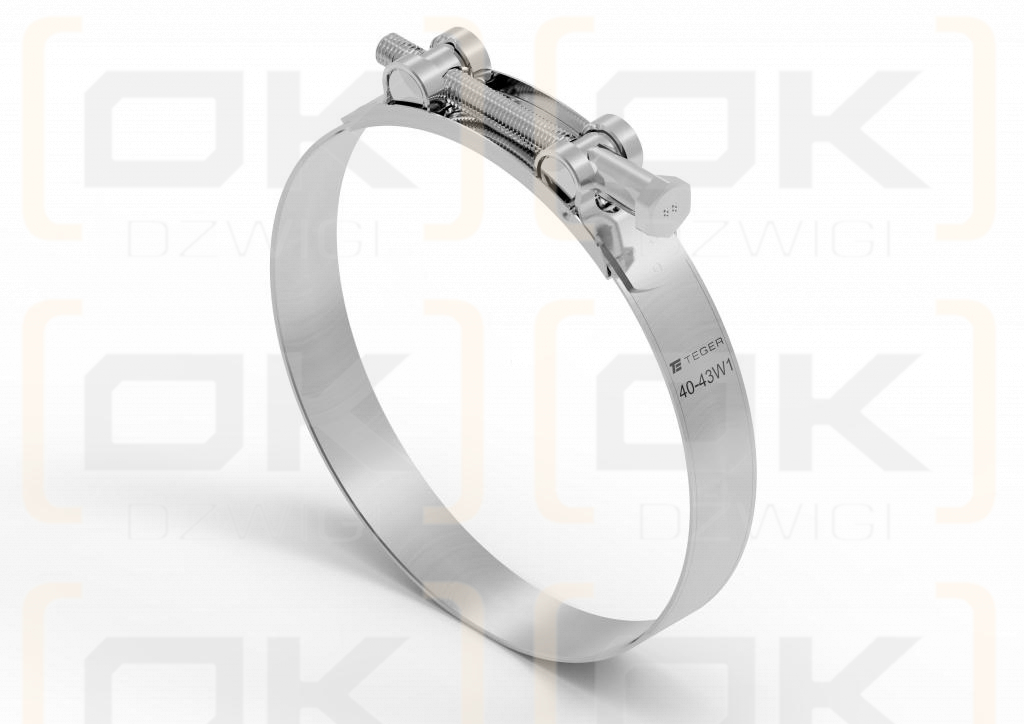 Opaska zaciskowa GBS 40-43 (obejma W1 - stal ocynkowana) szerkość 20mm TEGER ( sprzedawane po 10 )