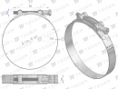 Opaska zaciskowa GBS 113-121 (obejma W2 - stal nierdzewna) szerkość 24mm TEGER ( sprzedawane po 5 )